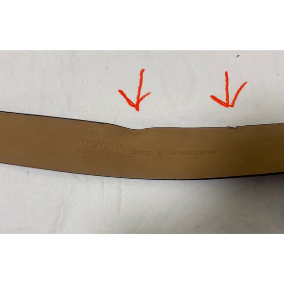 Vintage Michael Kors Unisex Brown Leather Belt Gold Hardware Size M Embossed - Picture 6 of 6